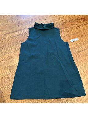 Chicos Womens Teal Mock Neck Easy Chic Blouse Shirt New Sleeveless Size Small 0